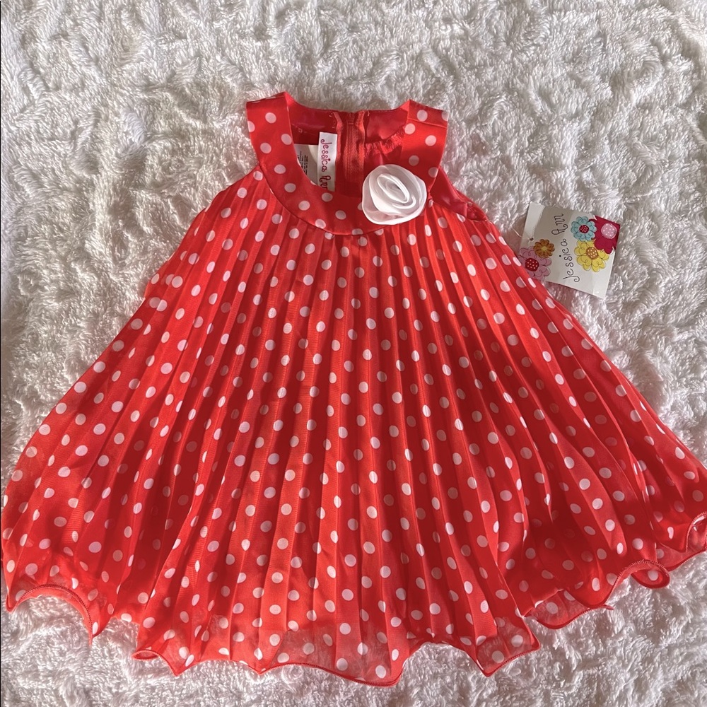 Jessica Ann polka dot dress size 12 Months